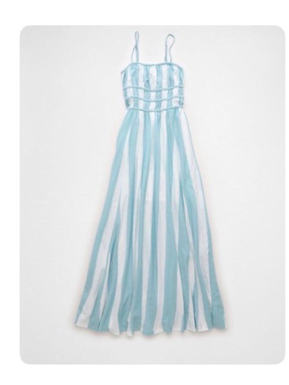 American Eagle Outfitters Light Blue and White Striped Maxi Dress